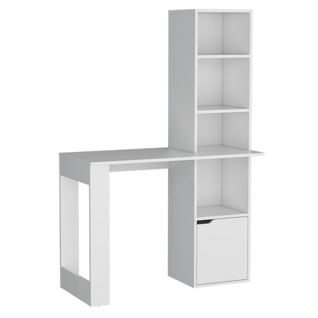 Escritorio Iowa Blanco 99x148cm sin Cajones y con Organizador de Libros - Escritorios | Bylmo
