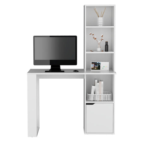 Escritorio Iowa Blanco 99x148cm sin Cajones y con Organizador de Libros - Escritorios | Bylmo
