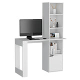 Escritorio Iowa Blanco 99x148cm sin Cajones y con Organizador de Libros - Escritorios | Bylmo
