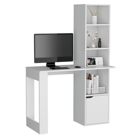 Escritorio Iowa Blanco 99x148cm sin Cajones y con Organizador de Libros - Escritorios | Bylmo