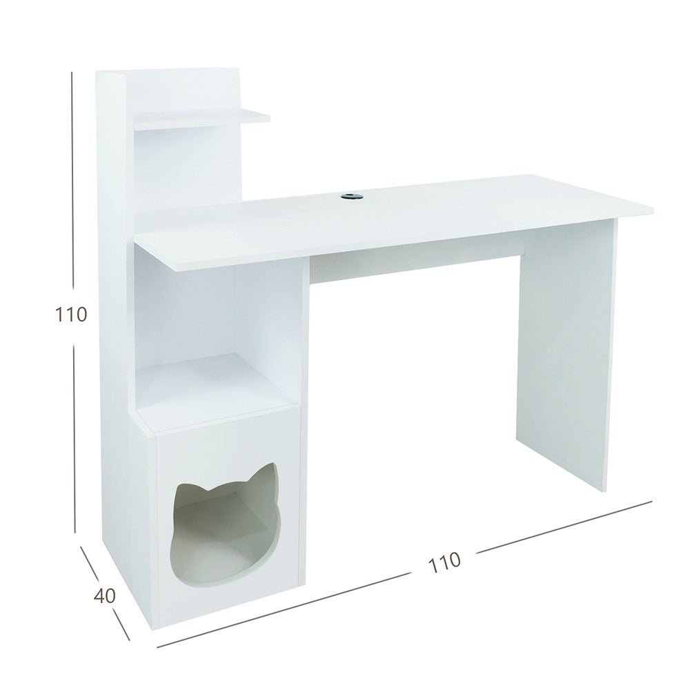 Escritorio King Blanco 40 cm con Espacio para Mascota - Escritorios | Bylmo