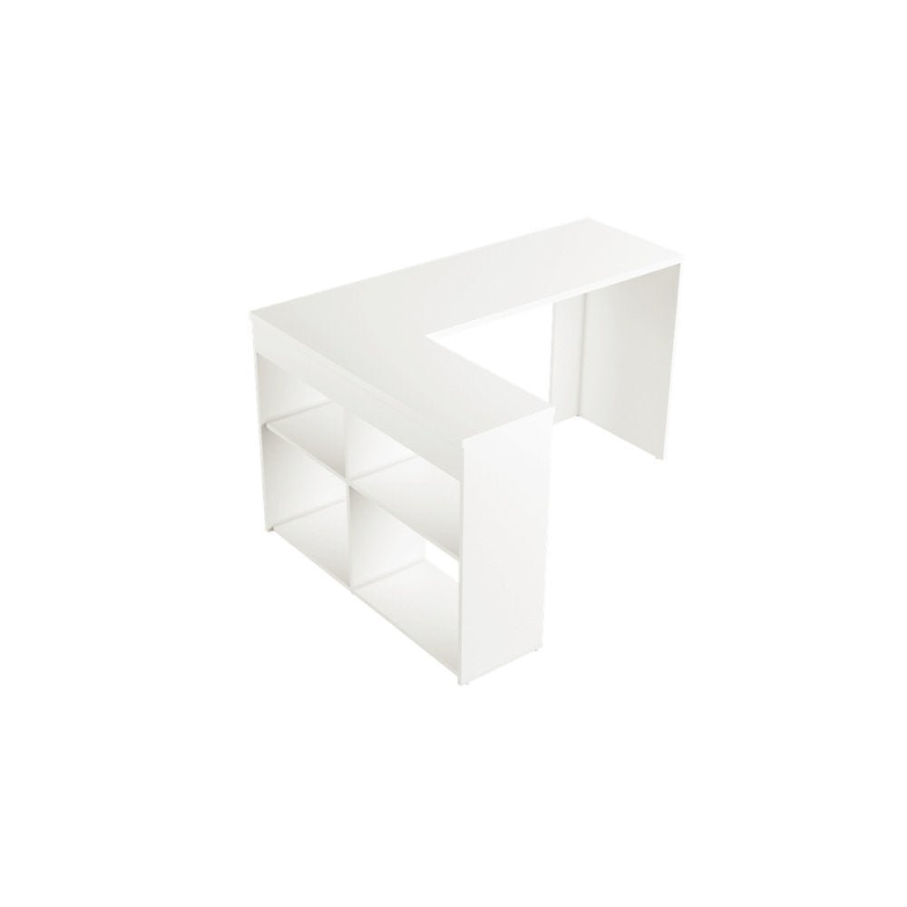 Escritorio en L light Blanco 135 cm con Biblioteca - Escritorios y Archivadores | Bylmo