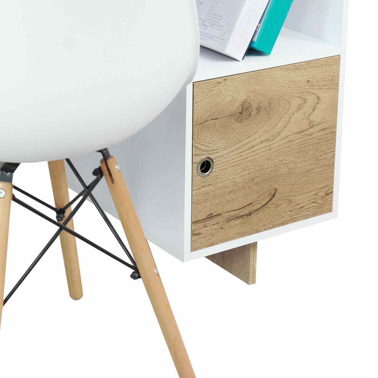 Escritorio Linea Flow Blanco 110 cm con un Cajón - Escritorios | Bylmo