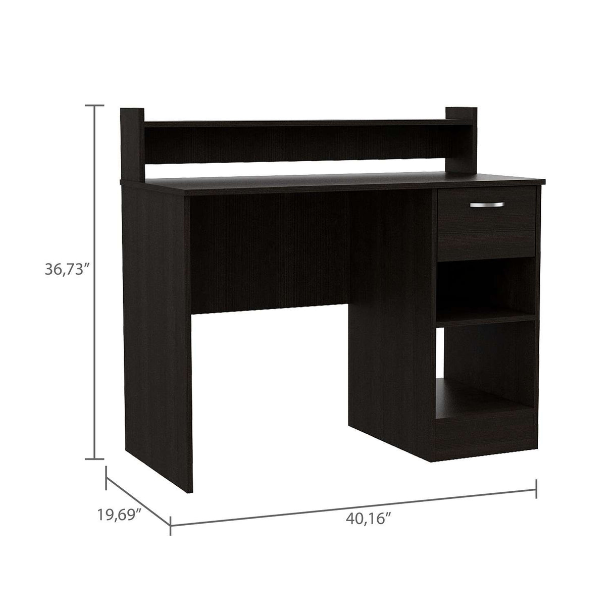 Escritorio Manaos Wengue 102 cm con Un Cajón y Entrepaños - Escritorios | Bylmo