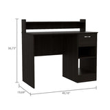 Escritorio Manaos Wengue 102 cm con Un Cajón y Entrepaños - Escritorios | Bylmo