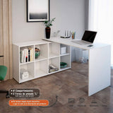 Escritorio en L Mingle Blanco 120 cm con Biblioteca - Escritorios y Archivadores | Bylmo