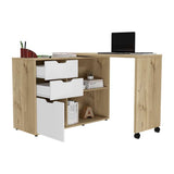 Escritorio en L Móvil Duna 112 cm con Cajones, Puerta y Entrepaños - Escritorios y Archivadores | Bylmo
