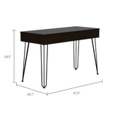 Escritorio Mumbai Wengue 120 cm con Dos Cajones y Patas Metálicas - Escritorios | Bylmo