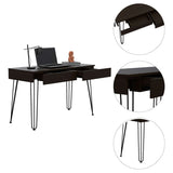 Escritorio Mumbai Wengue 120 cm con Dos Cajones y Patas Metálicas - Escritorios | Bylmo