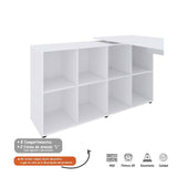 Escritorio en L Nero Blanco 140x75cm Con Tres Cajones y con Organizador de Libros - Escritorios y Archivadores | Bylmo
