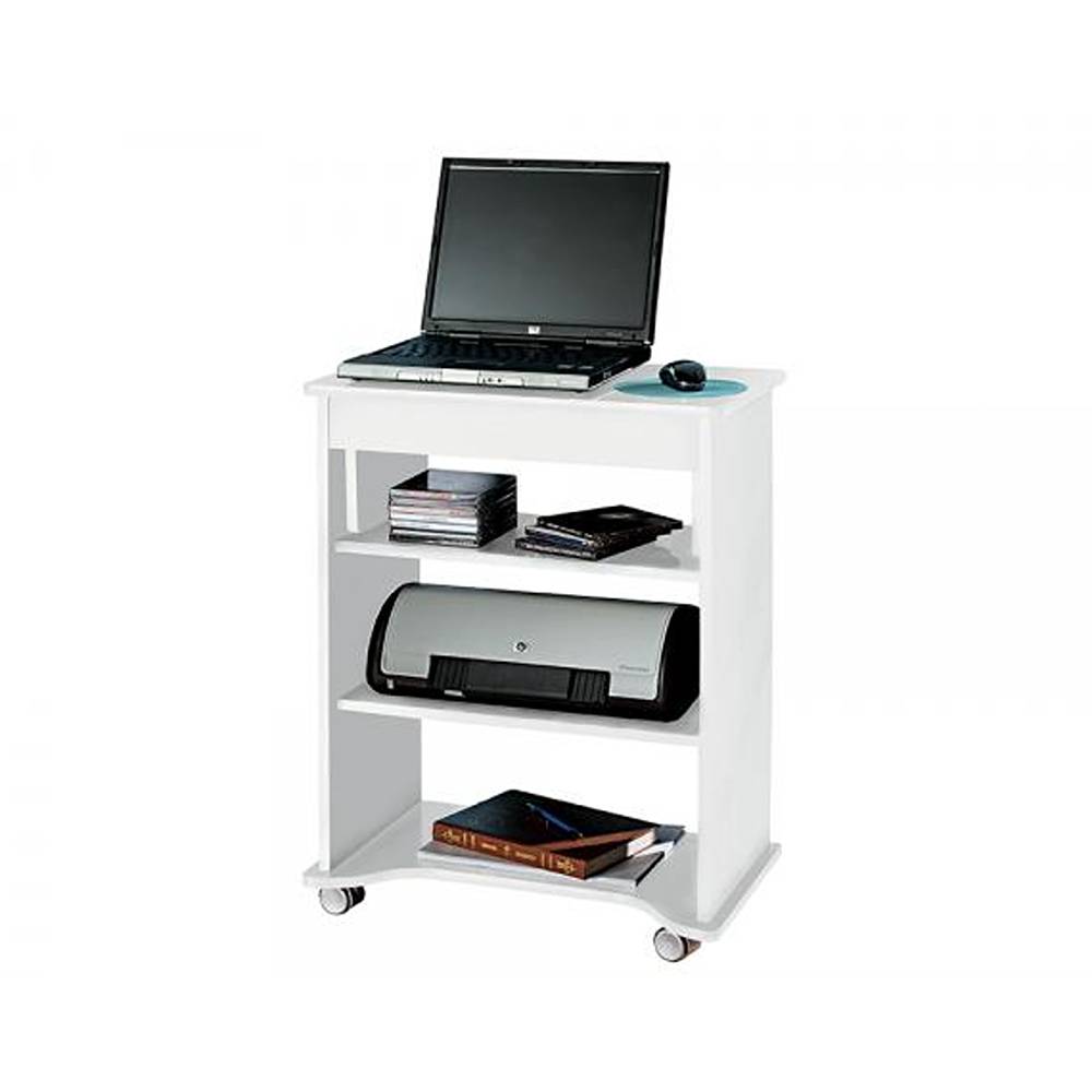 Escritorio Notebook Blanco 55 cm Móvil con Entrepaños - Escritorios y Archivadores | Bylmo