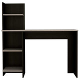 Escritorio Office Wengue y Ceniza 120x120.6cm sin Cajones y con Organizador de Libros - Escritorios y Archivadores | Bylmo