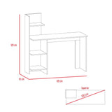 Escritorio Office Wengue y Ceniza 120x120.6cm sin Cajones y con Organizador de Libros - Escritorios y Archivadores | Bylmo