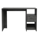 Escritorio Omma Roble Gris 110 cm con Un Cajón y Dos Entrepaños - Escritorios | Bylmo