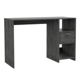 Escritorio Omma Roble Gris 110 cm con Un Cajón y Dos Entrepaños - Escritorios | Bylmo