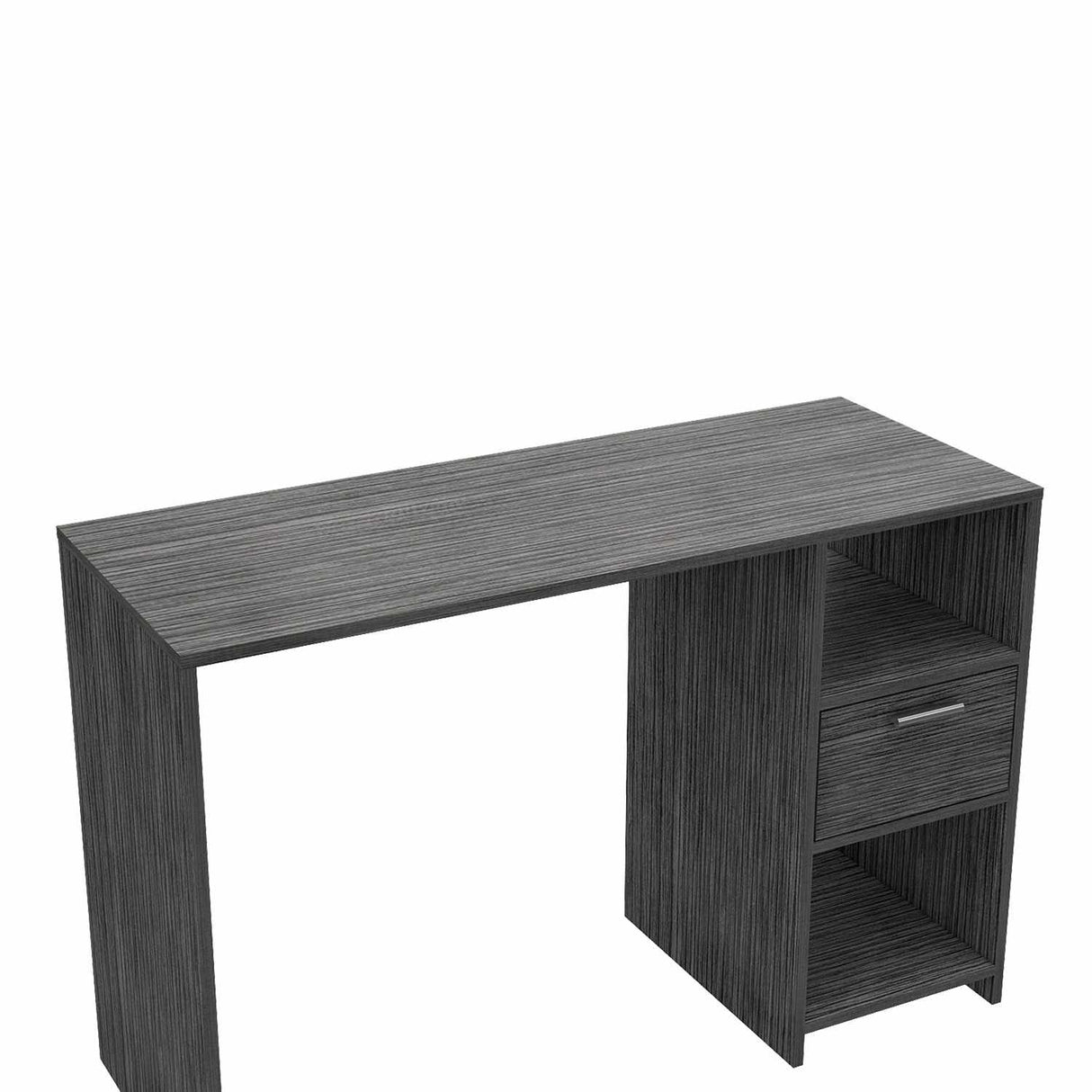 Escritorio Omma Roble Gris 110 cm con Un Cajón y Dos Entrepaños - Escritorios | Bylmo