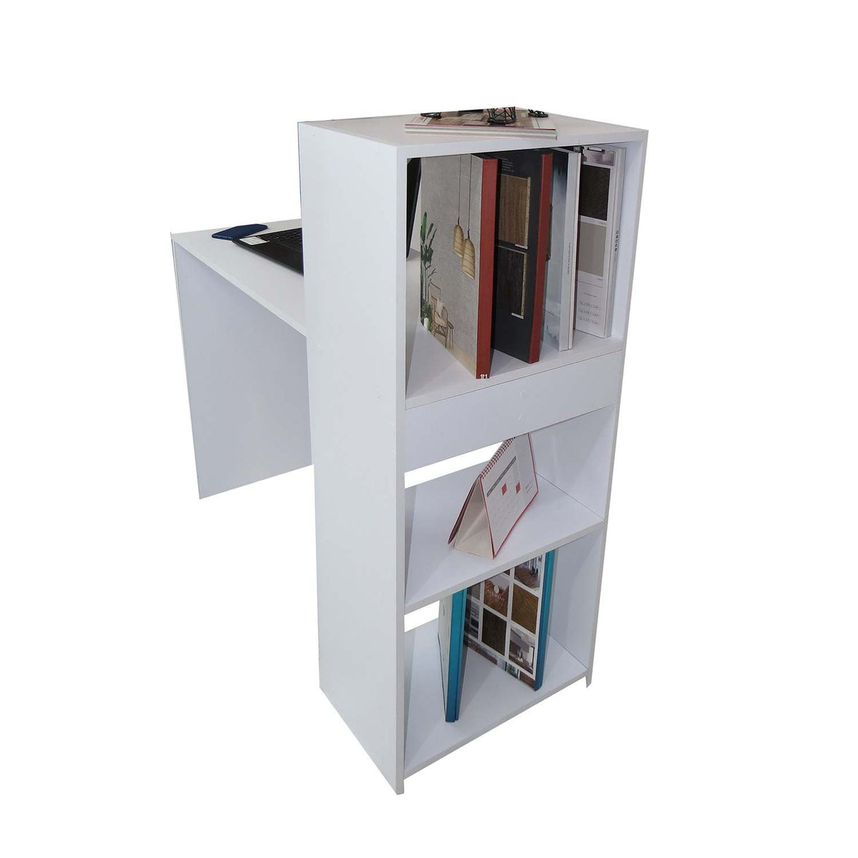 Escritorio Queen Blanco 110 cm con Biblioteca - Escritorios | Bylmo