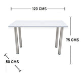 Escritorio Rectangular Blanco 120 cm con Patas Metálicas - Escritorios y Archivadores | Bylmo