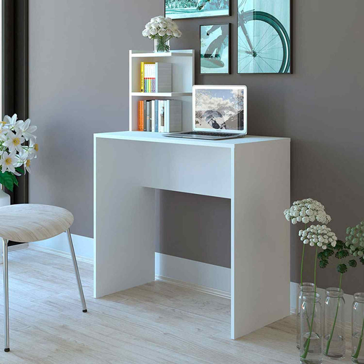 Escritorio Seattle Blanco 80 cm con Organizador - Escritorios | Bylmo