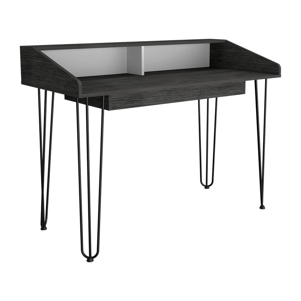 Escritorio Dallas Roble Gris y Blanco 120 cm Minimalista - Escritorios y Archivadores | Bylmo