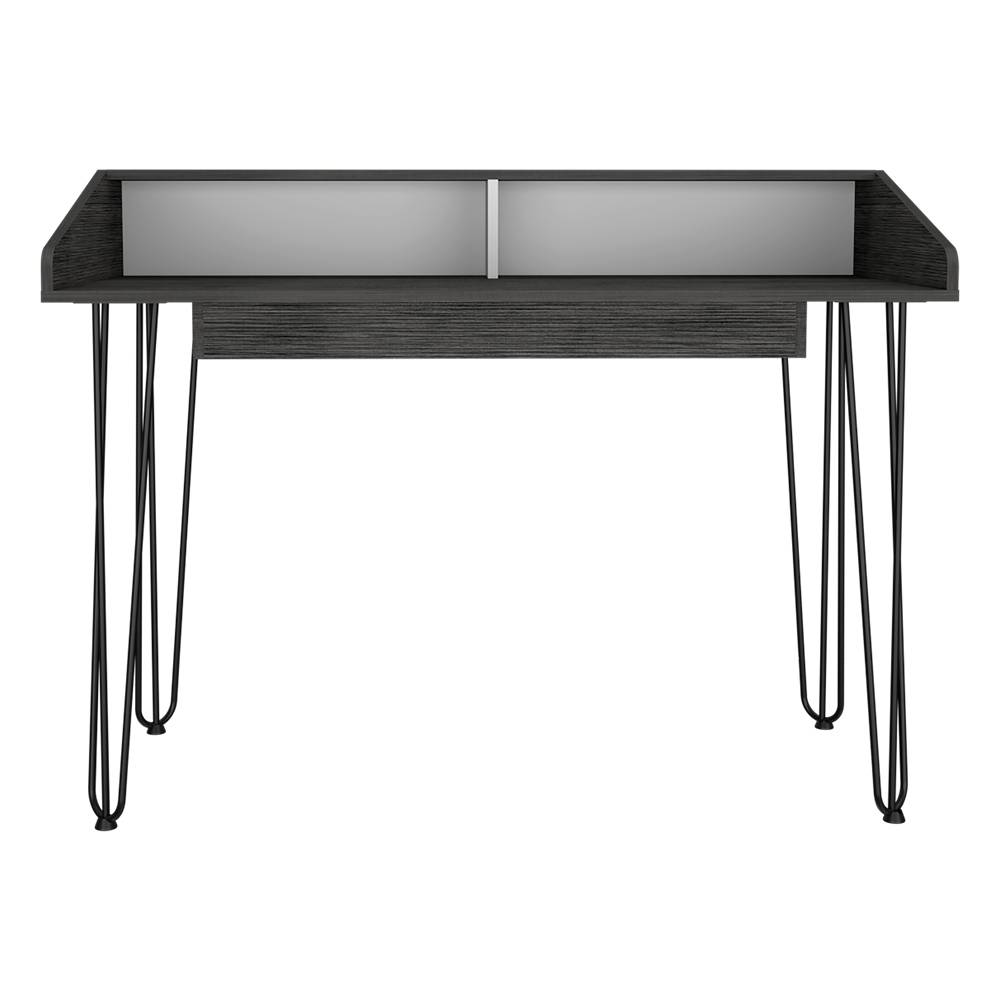 Escritorio Dallas Roble Gris y Blanco 120 cm Minimalista - Escritorios y Archivadores | Bylmo