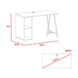 Escritorio Tubular Macadamia 120 cm con Entrepaños - Escritorios y Archivadores | Bylmo
