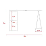 Escritorio Tubular Macadamia 120 cm con Entrepaños - Escritorios y Archivadores | Bylmo