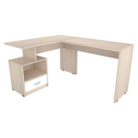Escritorio en L Cibeles Arena 150 cm con Cajón Lateral - Oficina | Bylmo
