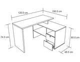 Escritorio en L ET5315 Arena 120x74cm Con Dos Cajones - Oficina | Bylmo