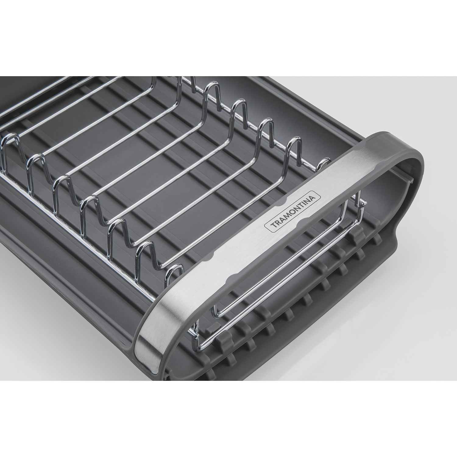 Escurridor para Vajillas Rectangular Crisa Grafito 10 cm con Portacubiertos Compacto - Utensilios y Accesorios | Bylmo