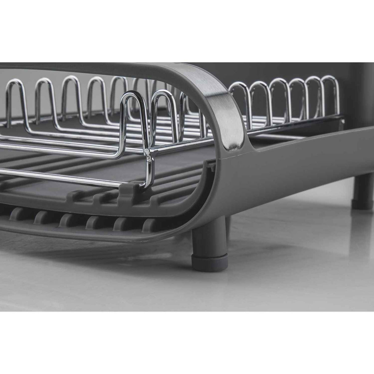Escurridor para Vajillas Rectangular Crisa Grafito 10 cm con Portacubiertos Compacto - Utensilios y Accesorios | Bylmo