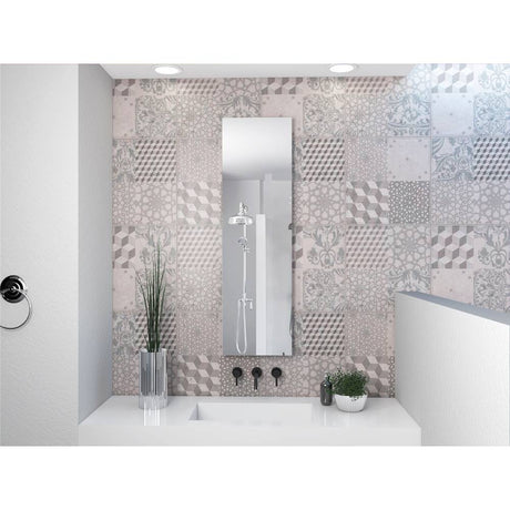 Espejo de Baño Amalfi Plateado 38x130cm Rectangular con Biselado - Espejos Decorativos | Bylmo