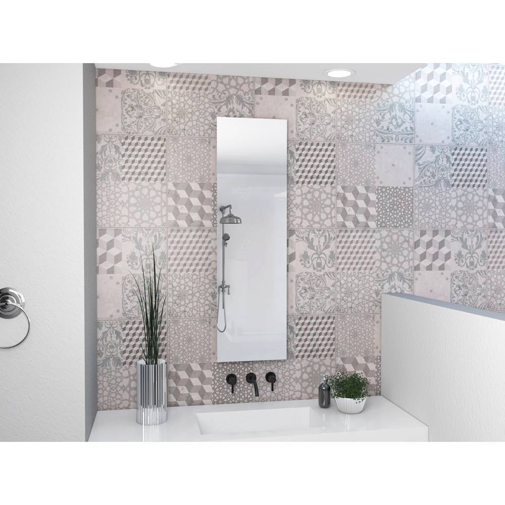 Espejo de Baño Amalfi Plateado 38x130cm Rectangular con Biselado - Espejos Decorativos | Bylmo
