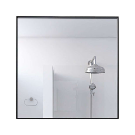 Espejo de Baño Ambar Negro 58x58cm Cuadrado y con Marco Metalico - Espejos de Baño | Bylmo