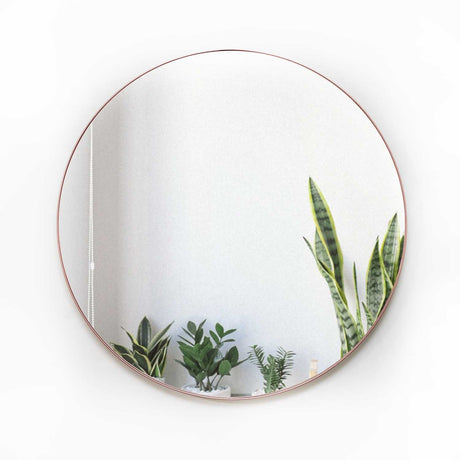 Espejo de Pared Cobre 40x40cm Redondo con Marco Metalico - Espejos Decorativos | Bylmo