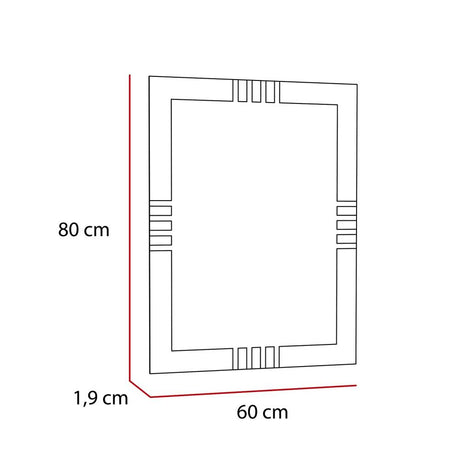 Espejo de Baño Dali Plateado 60x80cm Rectangular con Sandblasting - Espejos de Baño | Bylmo