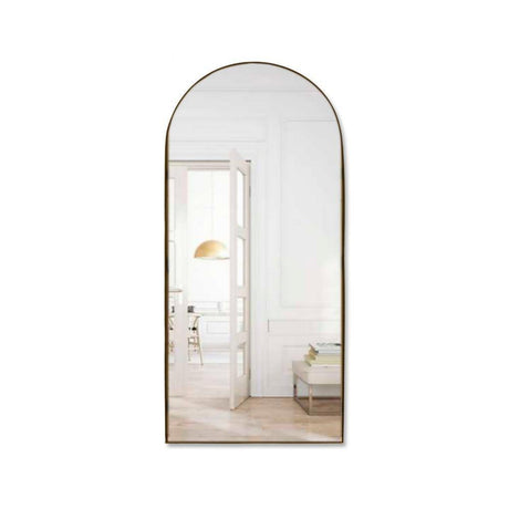 Espejo de Pared Ibiza Dorado 40x80cm Arco Superior con Marco Metalico - Espejos Decorativos | Bylmo
