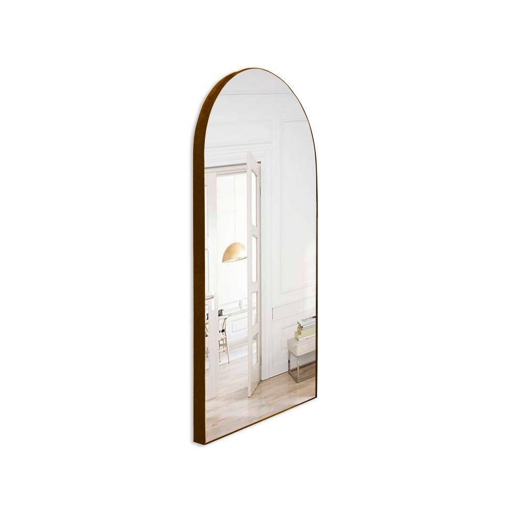 Espejo de Pared Ibiza Dorado 40x80cm Arco Superior con Marco Metalico - Espejos Decorativos | Bylmo