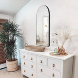 Espejo de Pared Ibiza Negro 50x100cm Arco Superior con Marco Metalico - Espejos Decorativos | Bylmo