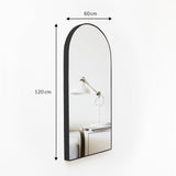 Espejo de Pared Ibiza Negro 60x120cm Arco Superior con Marco Metalico - Espejos Decorativos | Bylmo