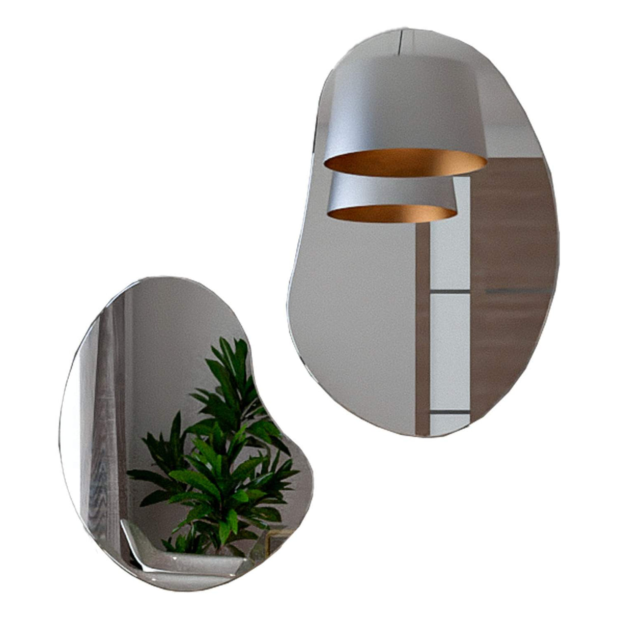 Espejo de Pared Leo Plateado 54x81cm Asimetrico sin Marco - Espejos Decorativos | Bylmo