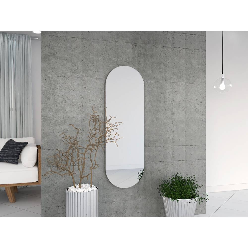 Espejo de Baño Lucerna Plateado 40x120cm Ovalado con Biselado - Espejos Decorativos | Bylmo