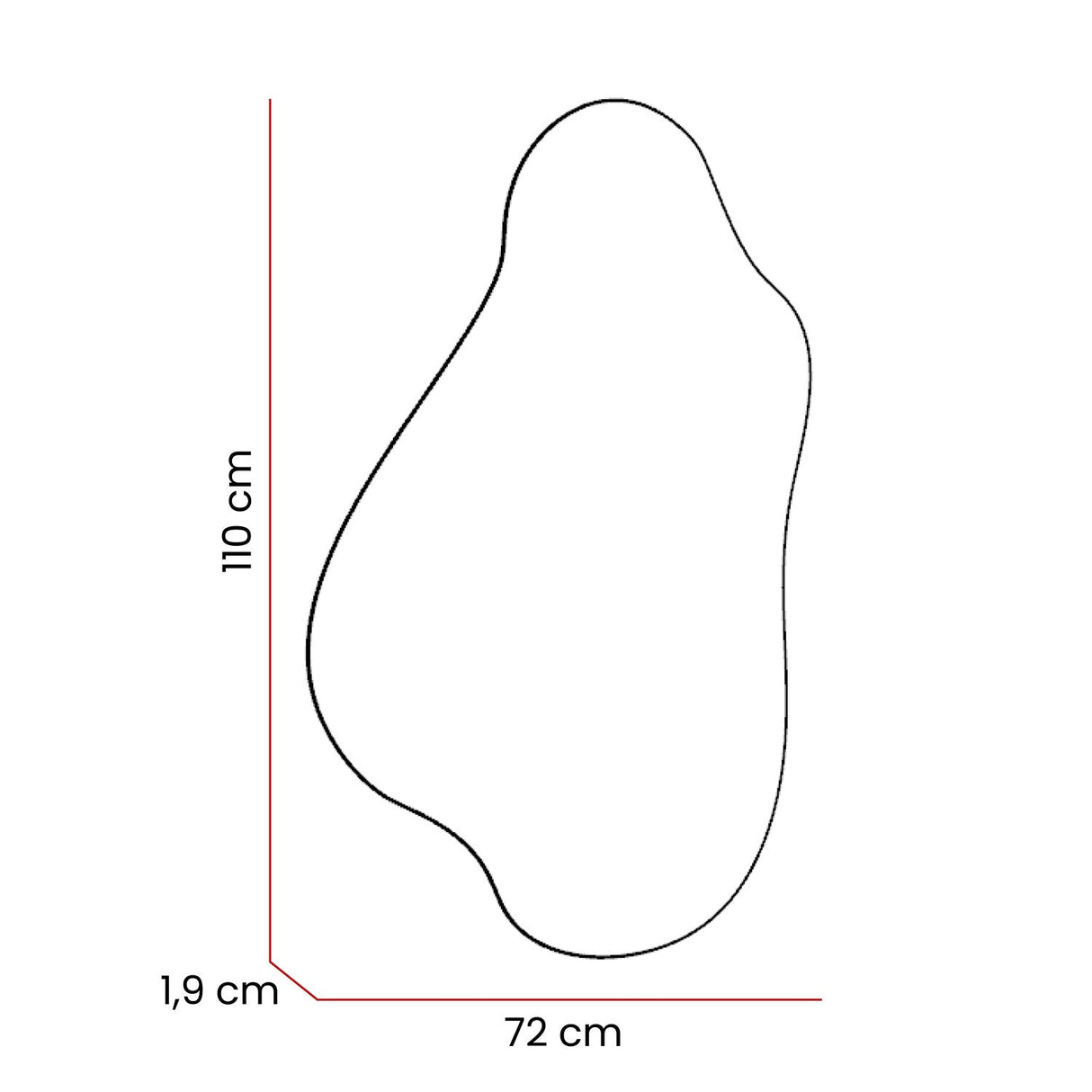 Espejo de Pared Maya Plateado 72x110cm Asimetrico sin Marco - Espejos Decorativos | Bylmo