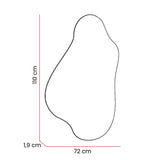 Espejo de Pared Maya Plateado 72x110cm Asimetrico sin Marco - Espejos Decorativos | Bylmo