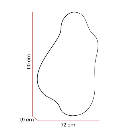 Espejo de Pared Maya Plateado 72x110cm Asimetrico sin Marco - Espejos Decorativos | Bylmo