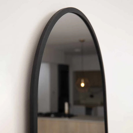 Espejo de Pared Negro 50x100cm Arco Superior con Marco En Madera - Espejos Decorativos | Bylmo
