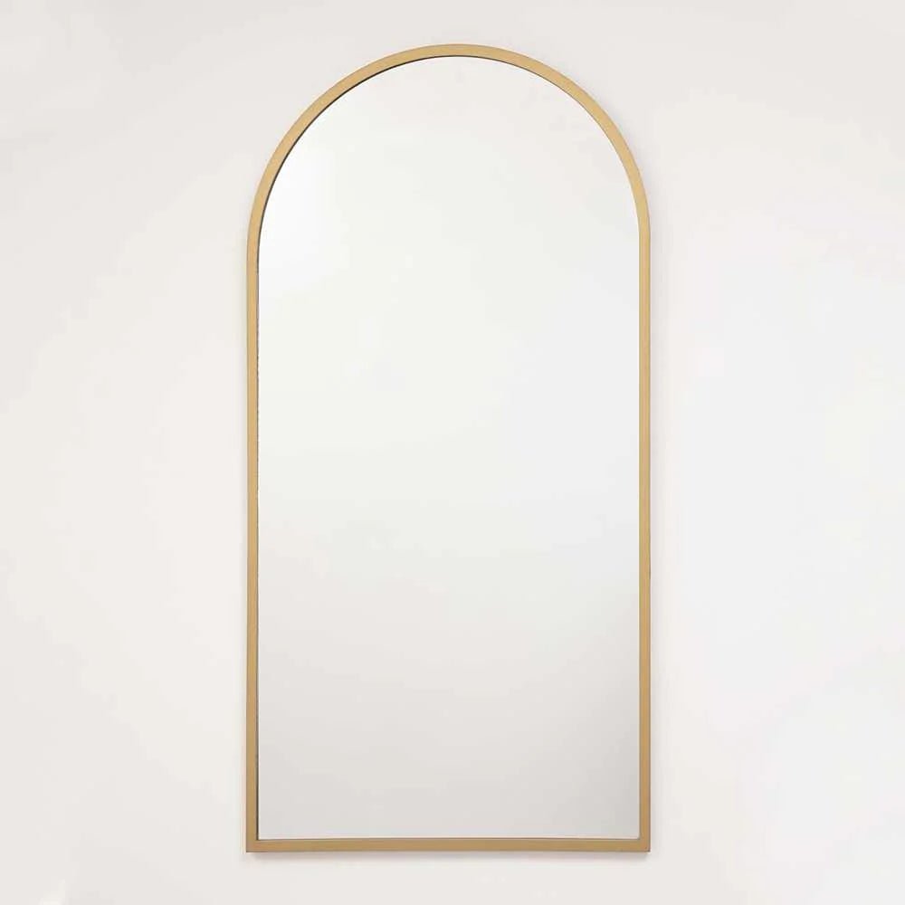 Espejo de Pared Dorado 60x120cm Arco Superior con Marco En Madera - Espejos Decorativos | Bylmo