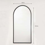 Espejo de Pared Negro 60x120cm Arco Superior con Marco En Madera - Espejos Decorativos | Bylmo