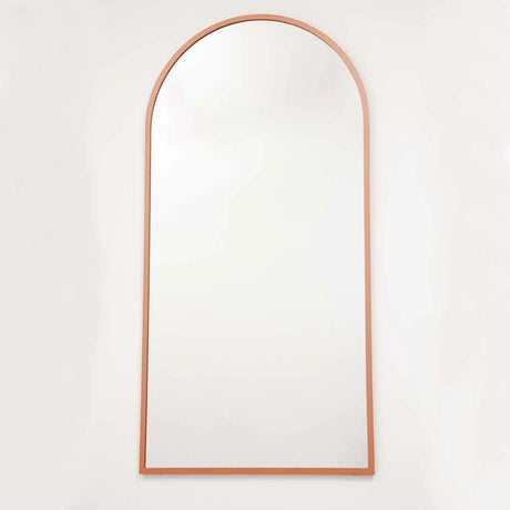 Espejo de Pared Oro Rosa 60x120cm Arco Superior con Marco En Madera - Espejos Decorativos | Bylmo