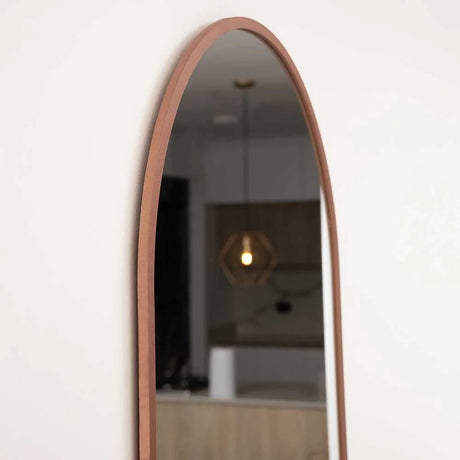 Espejo de Pared Oro Rosa 60x120cm Arco Superior con Marco En Madera - Espejos Decorativos | Bylmo